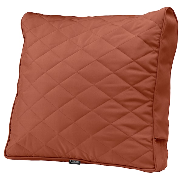 Classic Accessories Montlake FadeSafe Patio Chair/Loveseat Back Quilted Cushion, 25x22x4 Inch, Spice 62-064-QSPICE-EC - main